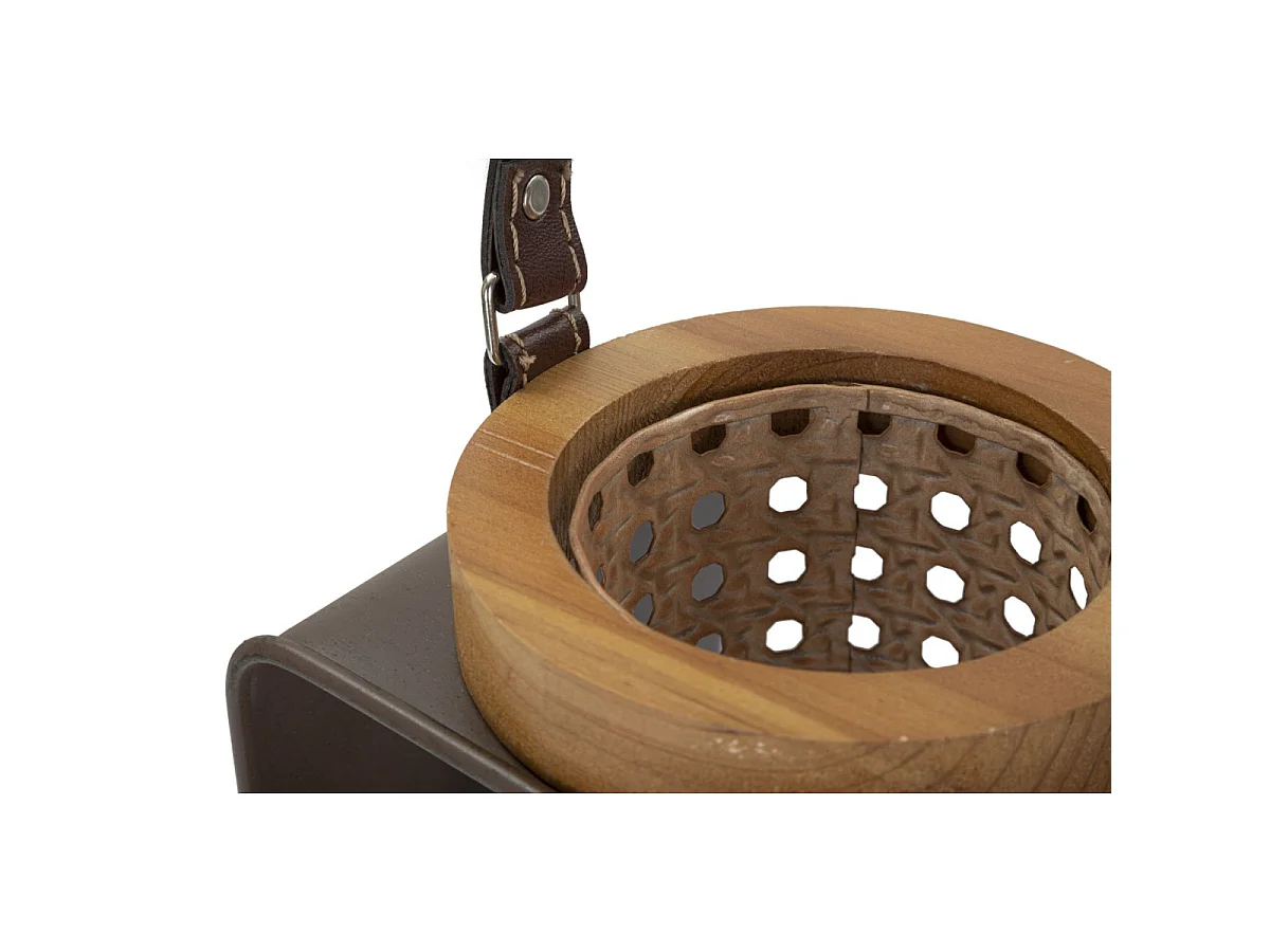 Bruine houten lantaarn 16x13x20 cm