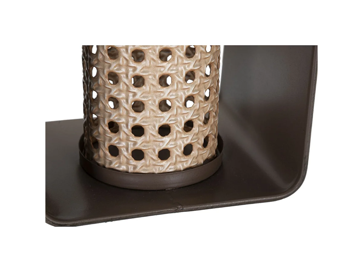 Bruine houten lantaarn 16x13x20 cm