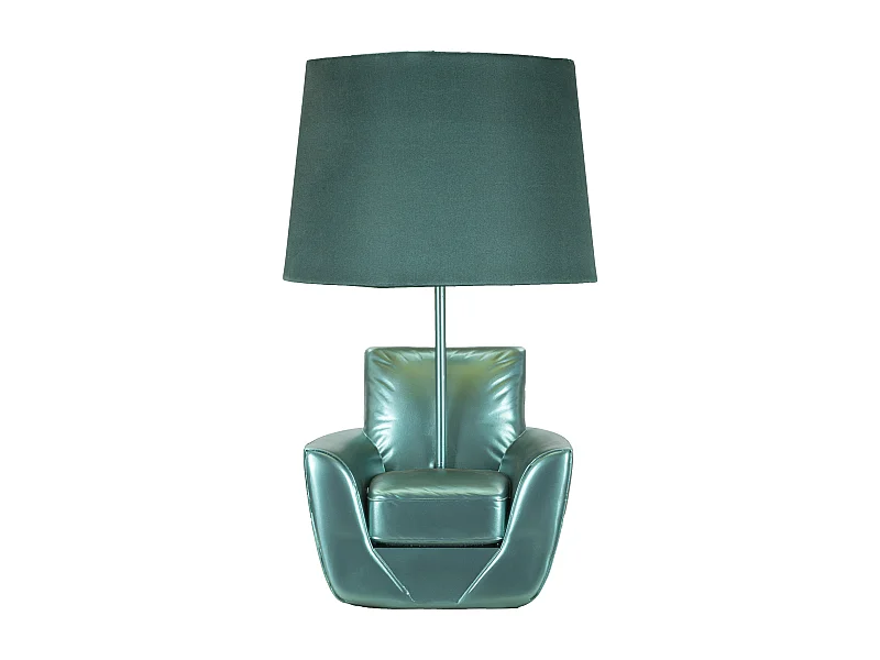 Lampe à Poser Déco "Midcentury" 43cm Turquoise