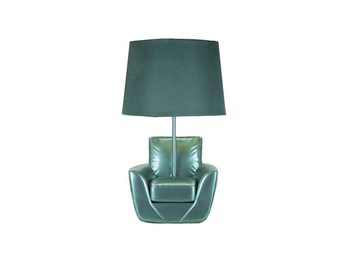 Lampe à Poser Déco "Midcentury" 43cm Turquoise