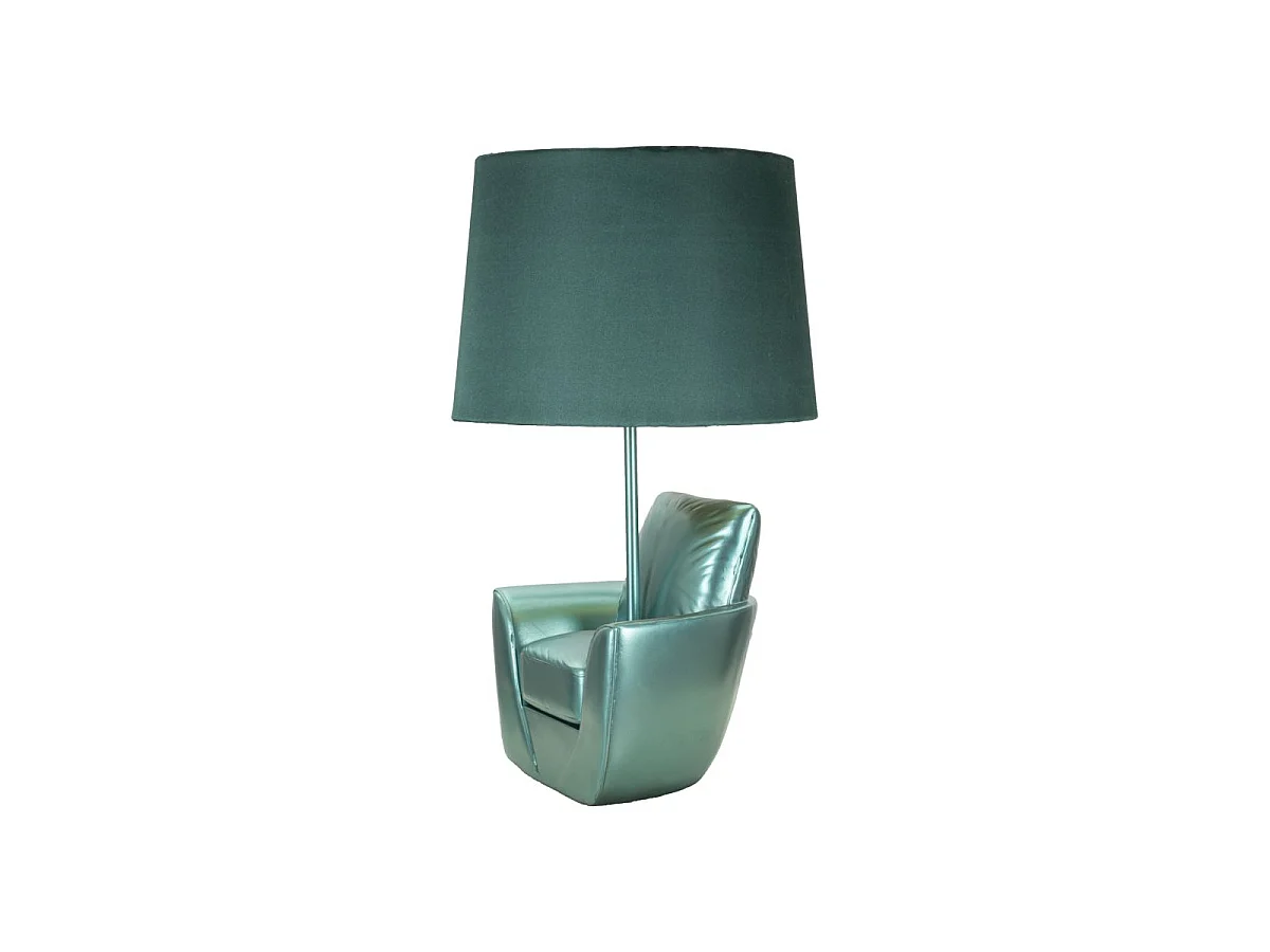 Lampe à Poser Déco "Midcentury" 43cm Turquoise