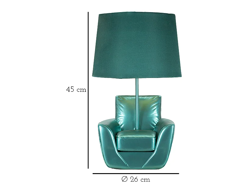 Lampe à Poser Déco "Midcentury" 43cm Turquoise