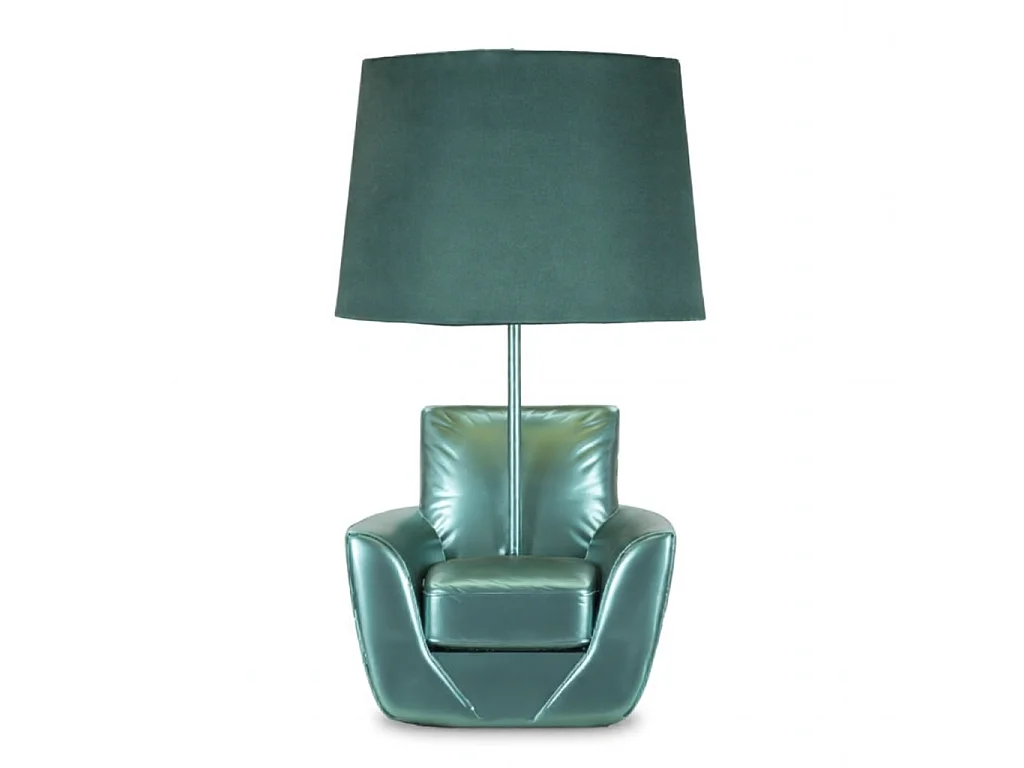 Lampa stołowa Midcentury, kolor turkusowy, 26 x 26 x 43 cm, 1 x E27, Mauro Ferretti