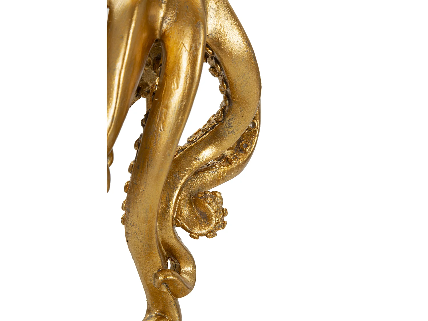 Lampe à Poser en Résine "Pieuvre" 64cm Or & Blanc