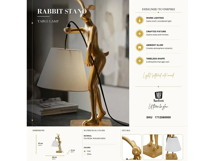 Dekorative Tischlampe mit Lampenschirm Rabbit