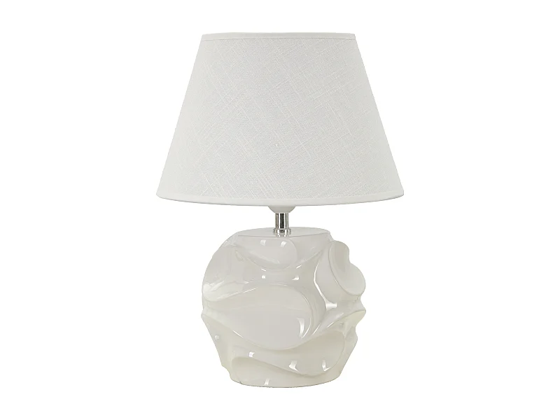 Lampada da tavolo in ceramica bianca Ø cm 30x42