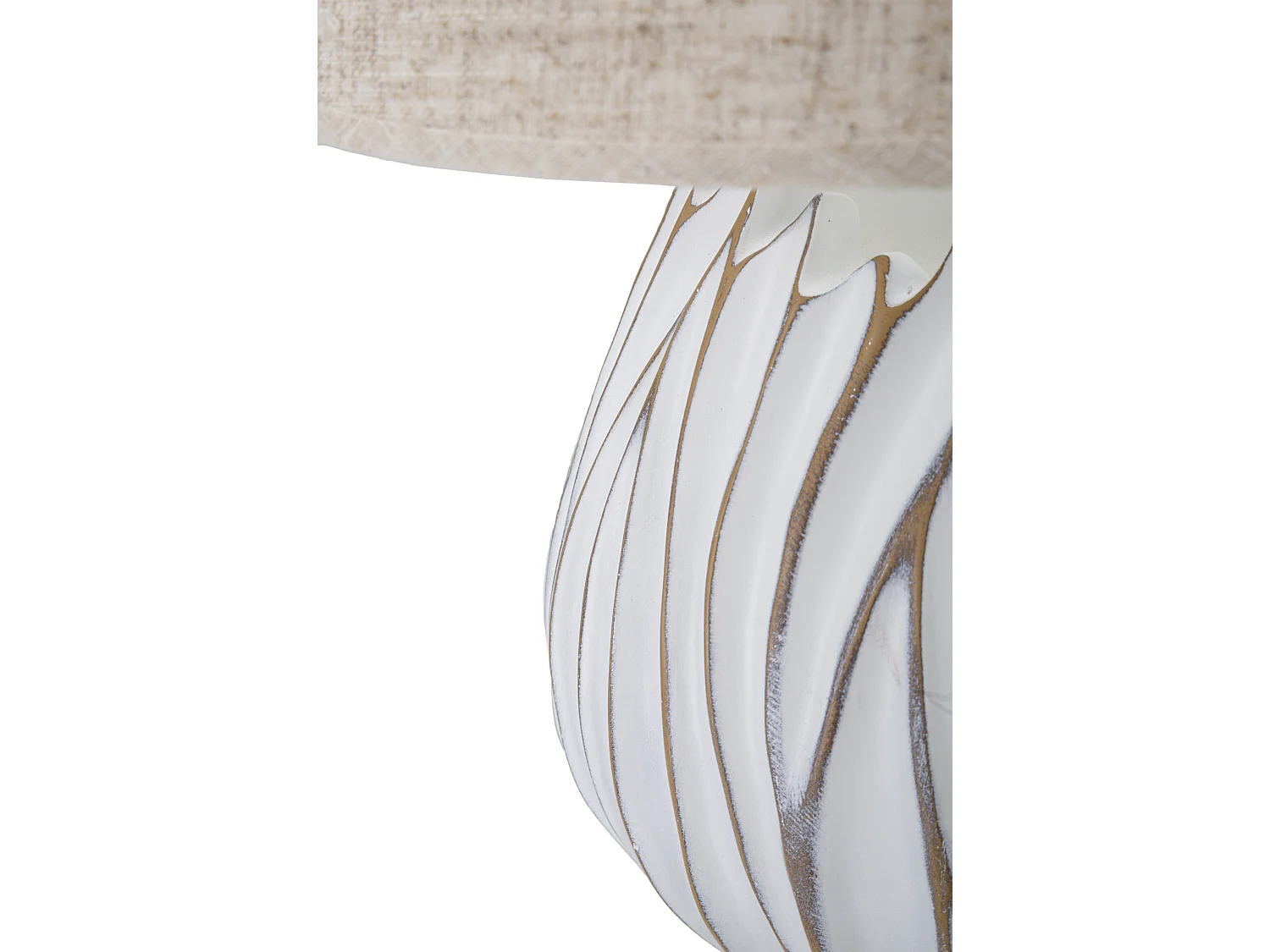 Lampe à Poser en Résine "Honduras" 48cm Blanc & Naturel