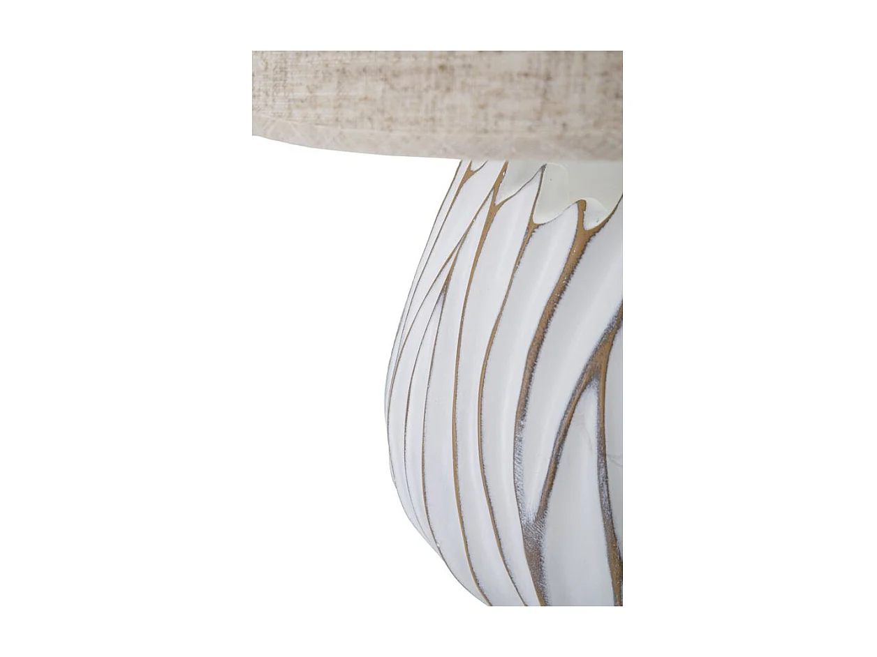 Lampe à Poser en Résine "Honduras" 48cm Blanc & Naturel