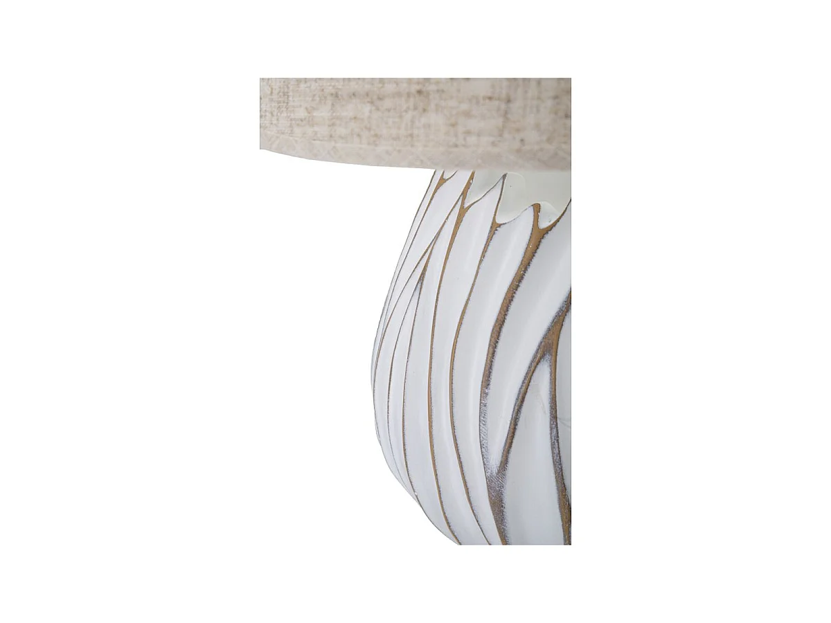 Lampe à Poser en Résine "Honduras" 48cm Blanc & Naturel