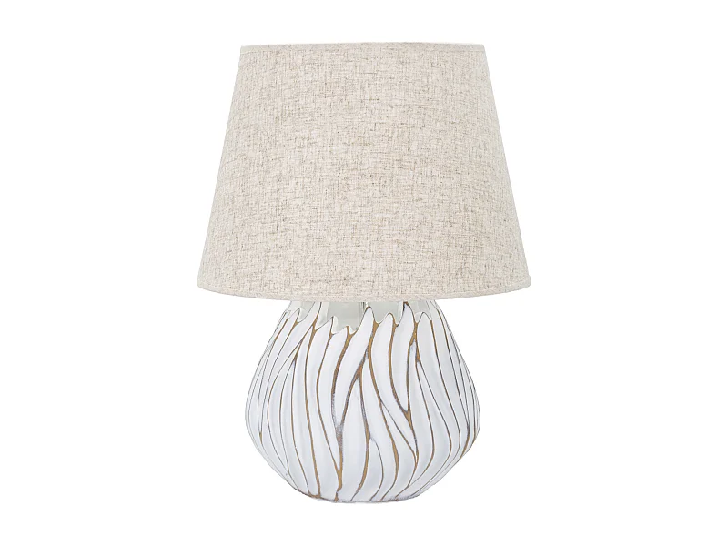 Lampe à Poser en Résine "Honduras" 48cm Blanc & Naturel