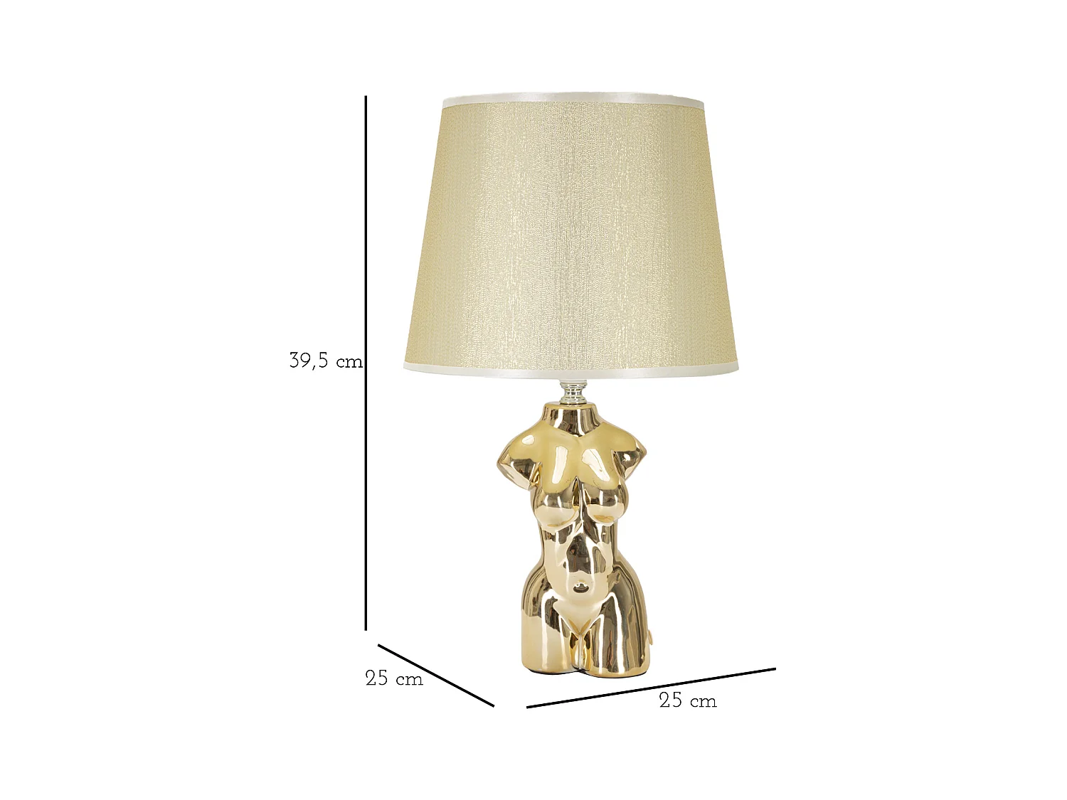 Lampe à Poser en Céramique "Woman" 42cm Or