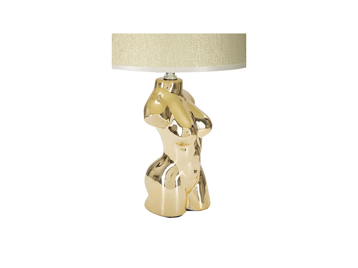 Lampa stołowa Glam Woman, kolor złoty, ceramika, 25 x 25 x 39,5 cm, 1 x E27, max. 40 W