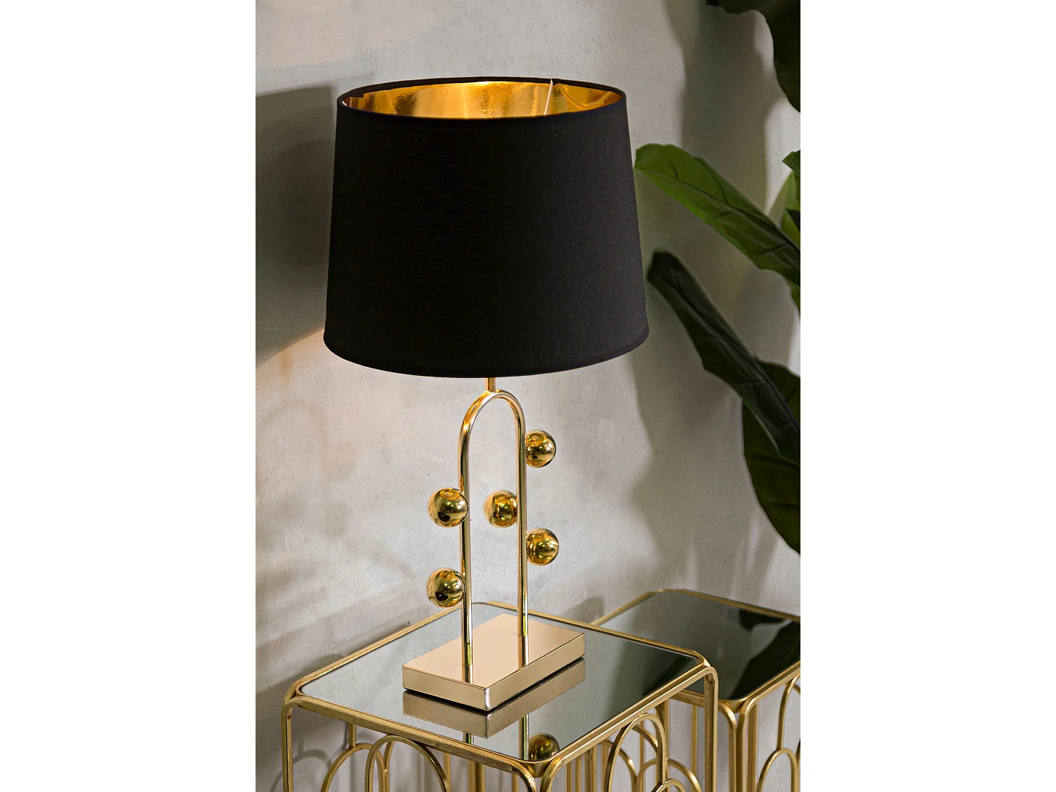 Lampe à Poser en Métal "Bubble" 61cm Or & Noir