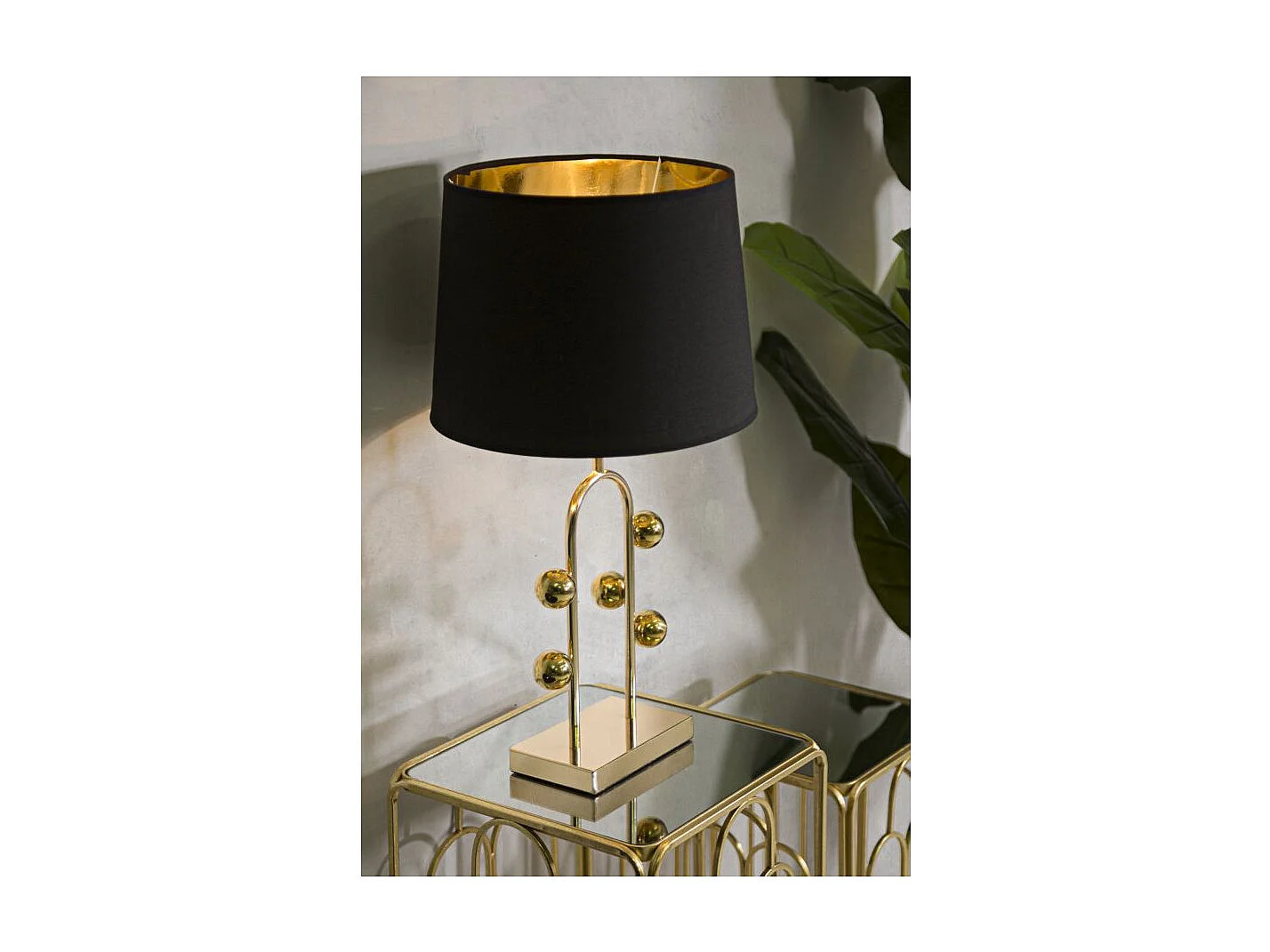 Lampe à Poser en Métal "Bubble" 61cm Or & Noir