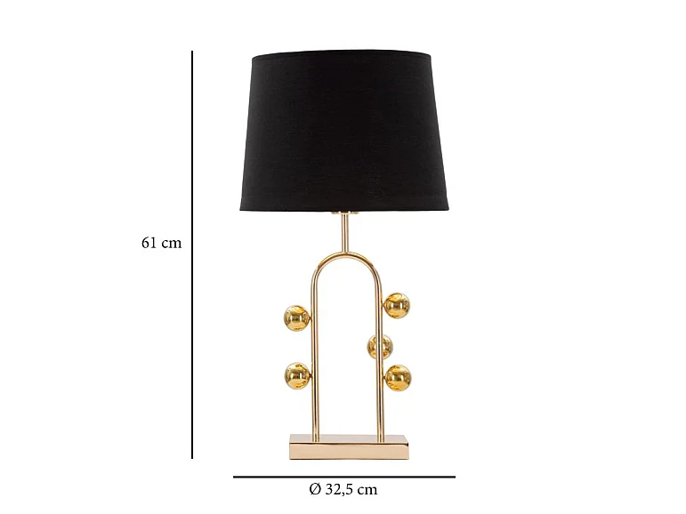 Lampe à Poser en Métal "Bubble" 61cm Or & Noir