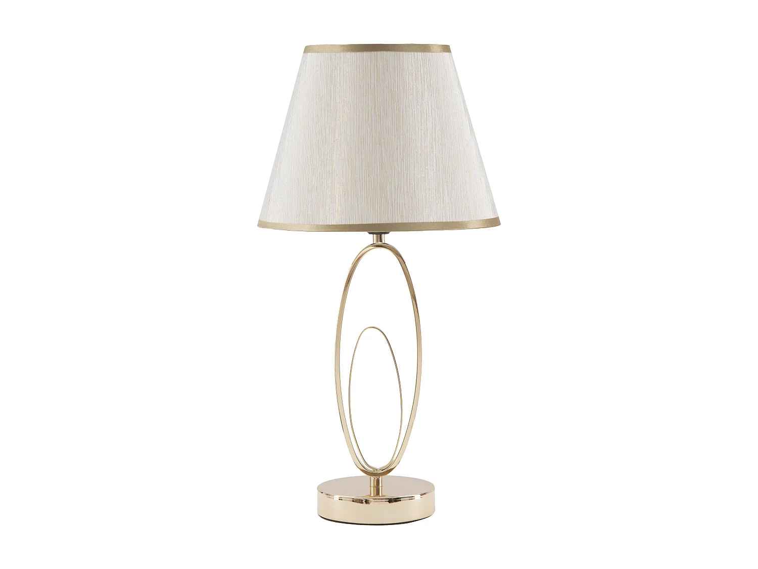Lampada da tavolo in metallo dorata con paralume beige Ø cm 24x47