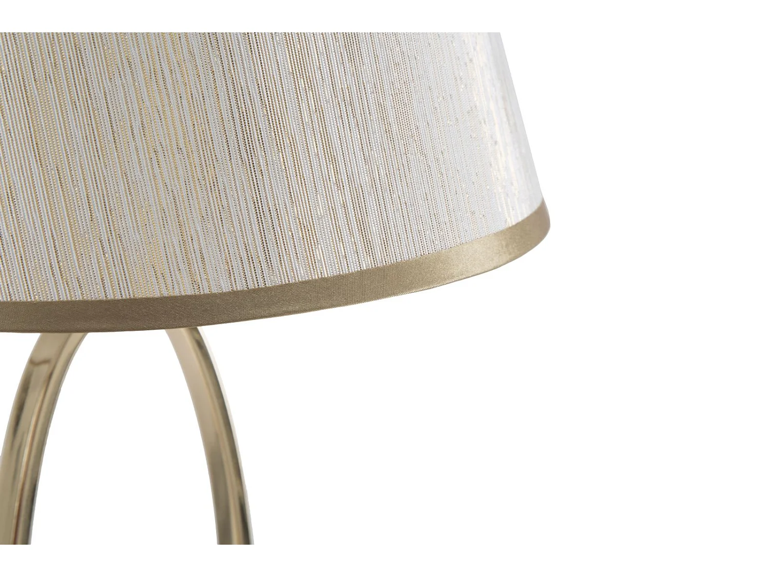Lampada da tavolo in metallo dorata con paralume beige Ø cm 24x47