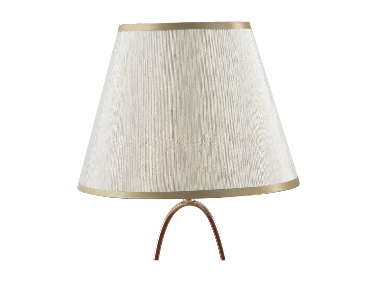 Lampada da tavolo in metallo dorata con paralume beige Ø cm 24x47