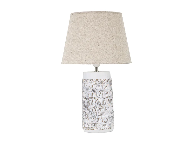 Lampe à Poser en Résine "Nairobi" 60cm Blanc & Naturel