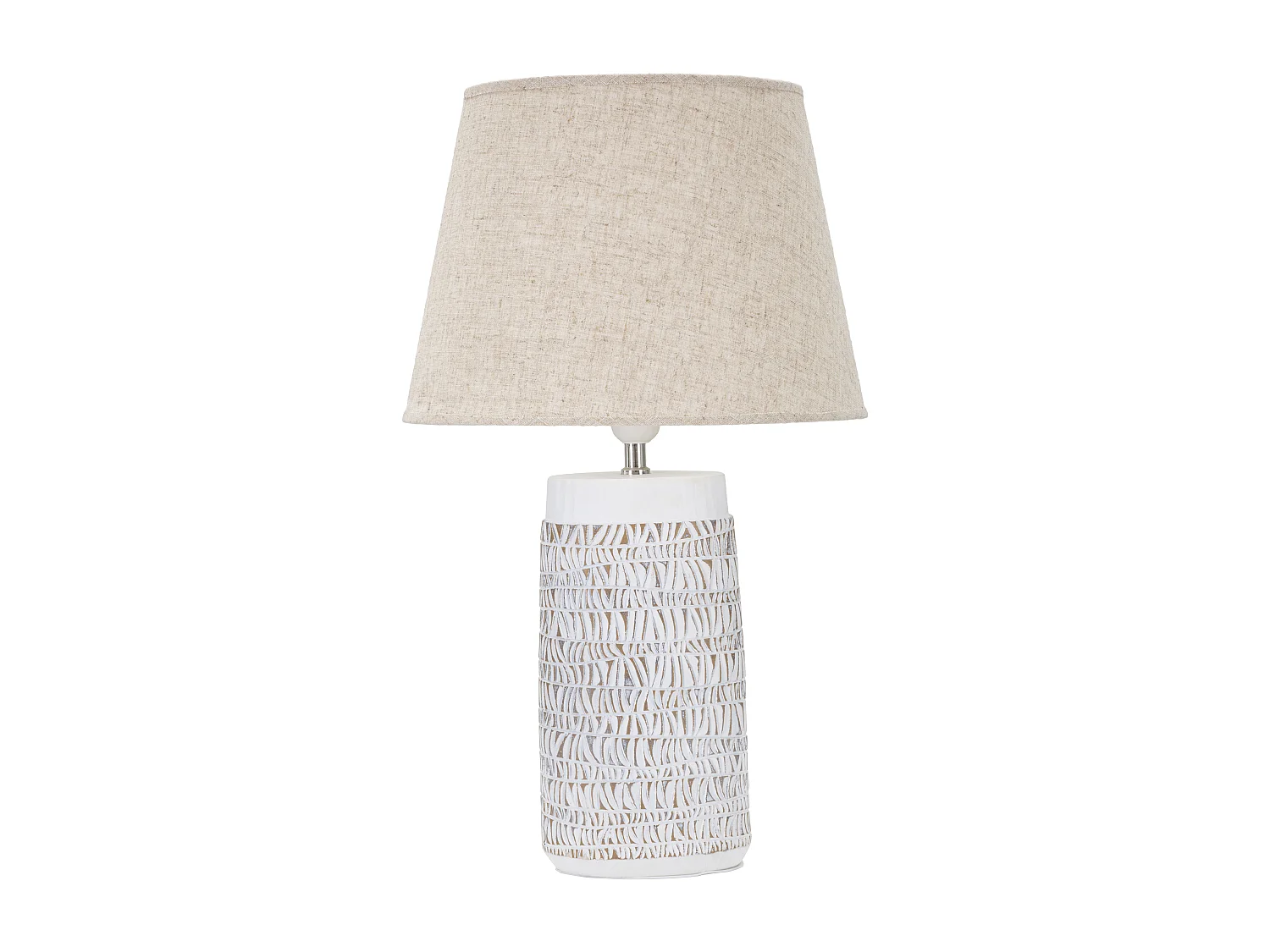 Lampe à Poser en Résine "Nairobi" 60cm Blanc & Naturel