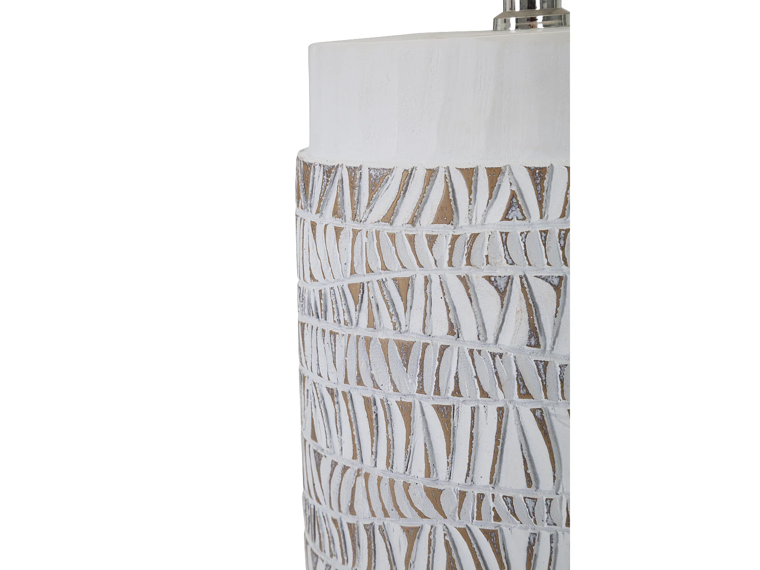 Lampe à Poser en Résine "Nairobi" 60cm Blanc & Naturel