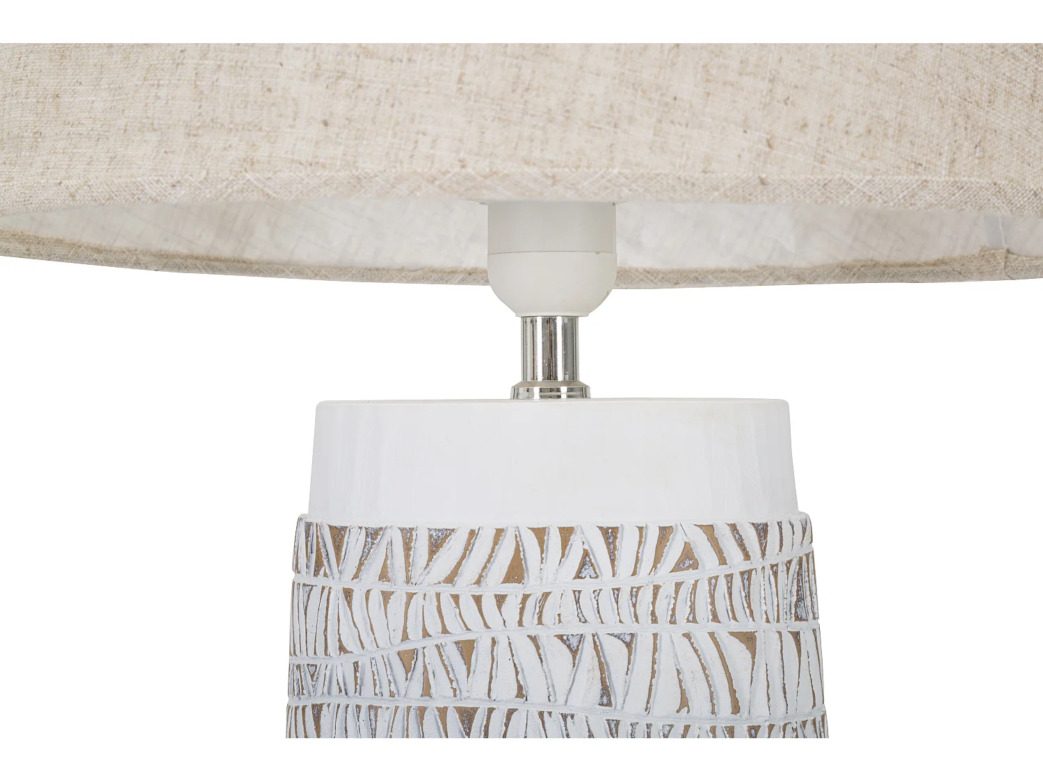 Lampe à Poser en Résine "Nairobi" 60cm Blanc & Naturel