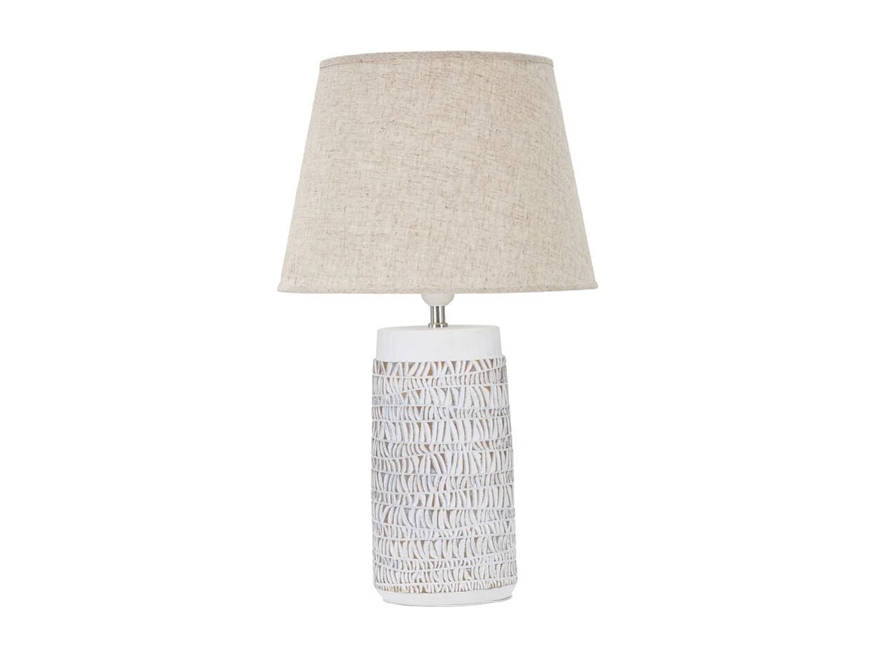 Lampe à Poser en Résine "Nairobi" 60cm Blanc & Naturel