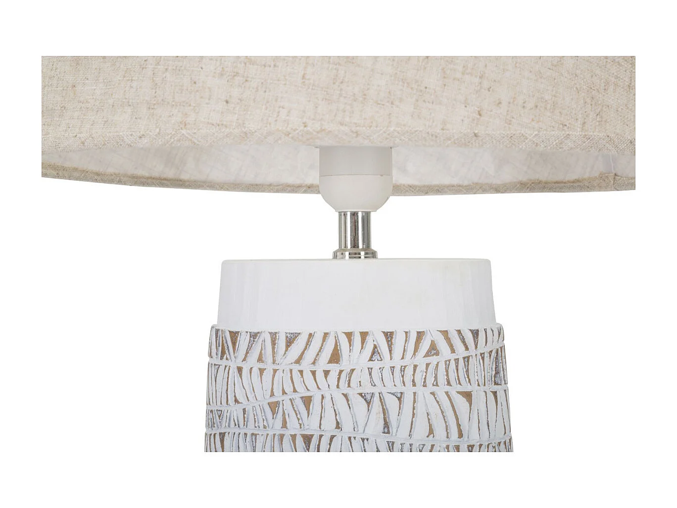 Lampe à Poser en Résine "Nairobi" 60cm Blanc & Naturel