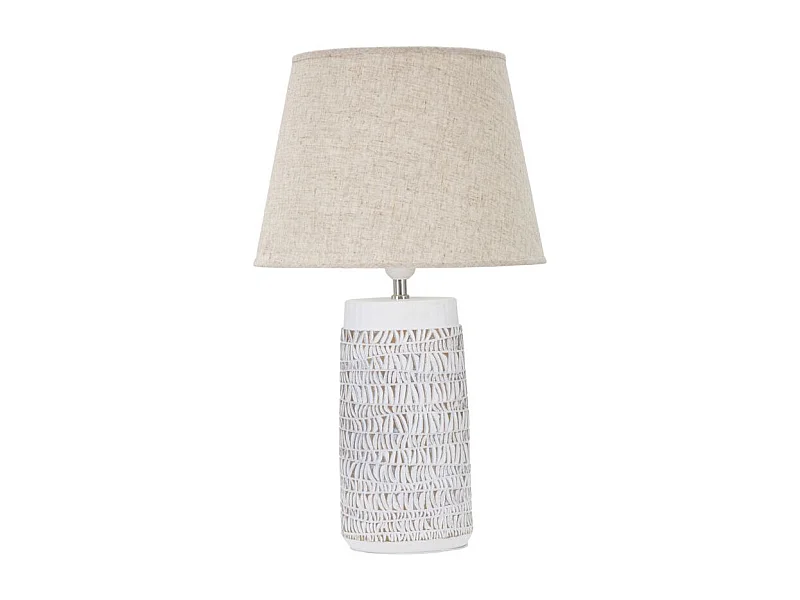 Lampe à Poser en Résine "Nairobi" 60cm Blanc & Naturel