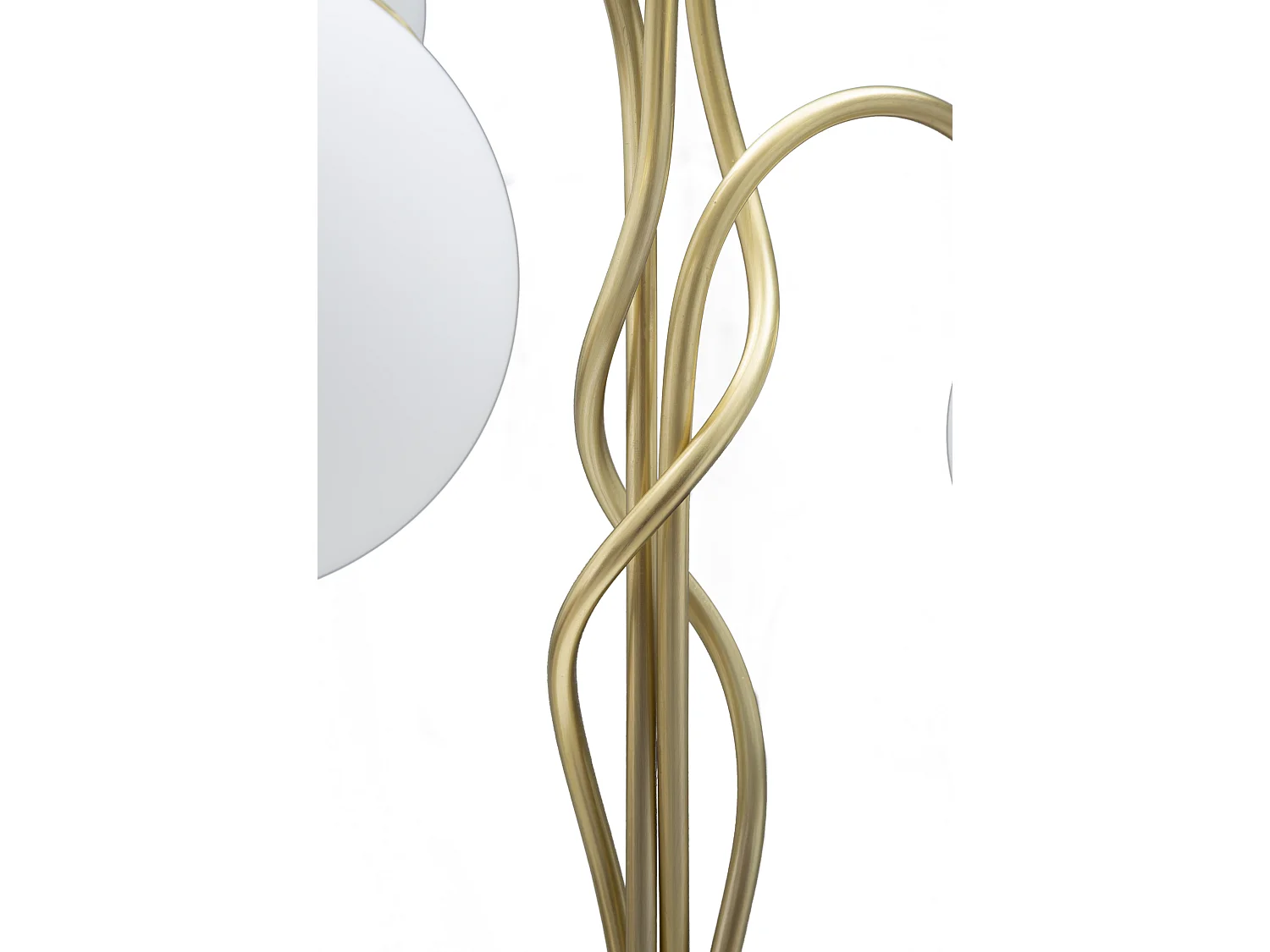 Lampada da tavolo in metallo dorata con 4 sfere in vetro Ø cm 53x74