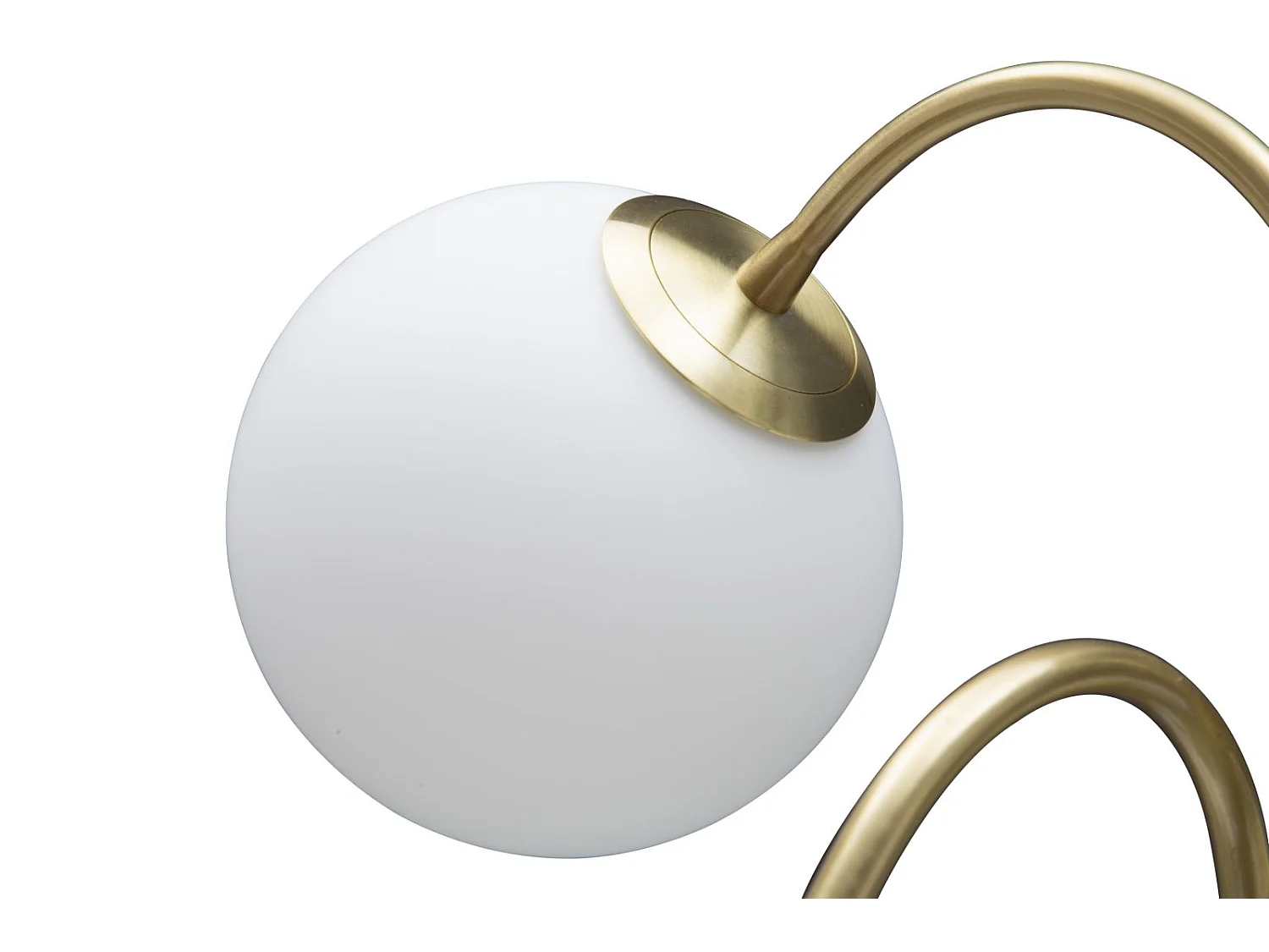 Lampada da tavolo in metallo dorata con 4 sfere in vetro Ø cm 53x74