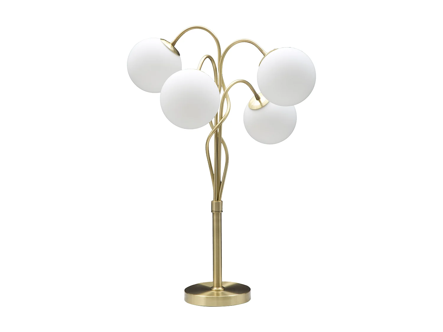 Lampe à Poser Design 4 Sphères "Glamy" 74cm Blanc & Or