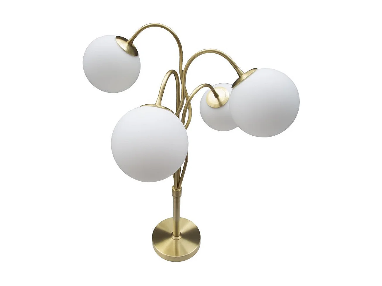 Lampe à Poser Design 4 Sphères "Glamy" 74cm Blanc & Or