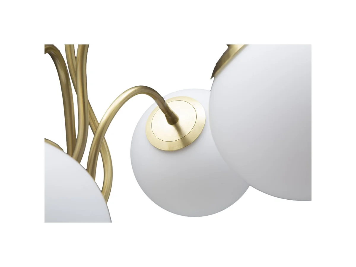 Lampe à Poser Design 4 Sphères "Glamy" 74cm Blanc & Or