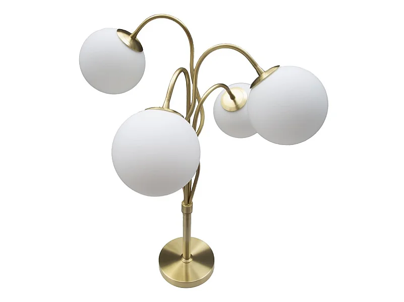 Lampe à Poser Design 4 Sphères "Glamy" 74cm Blanc & Or