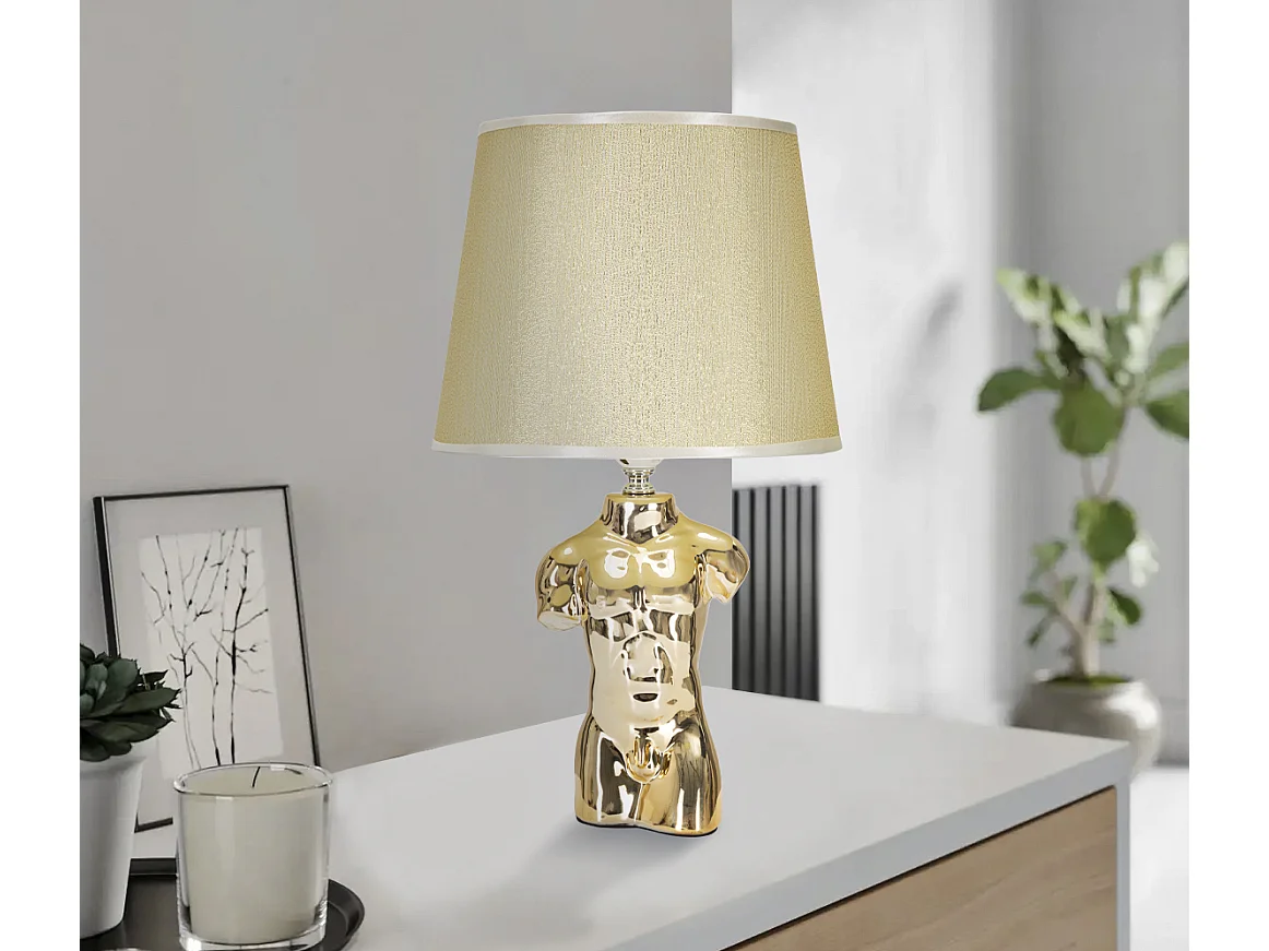 Lampe à Poser en Céramique "Man" 42cm Or