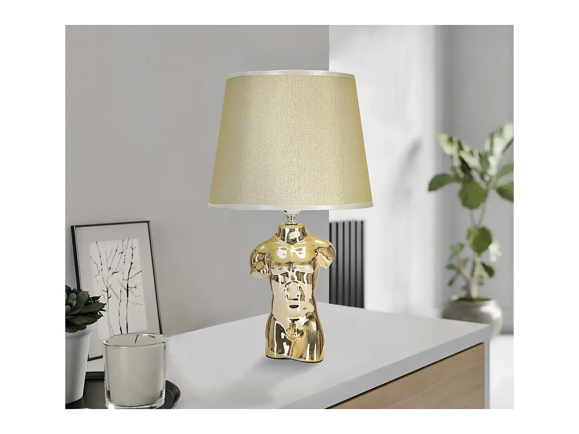 Lampe à Poser en Céramique "Man" 42cm Or