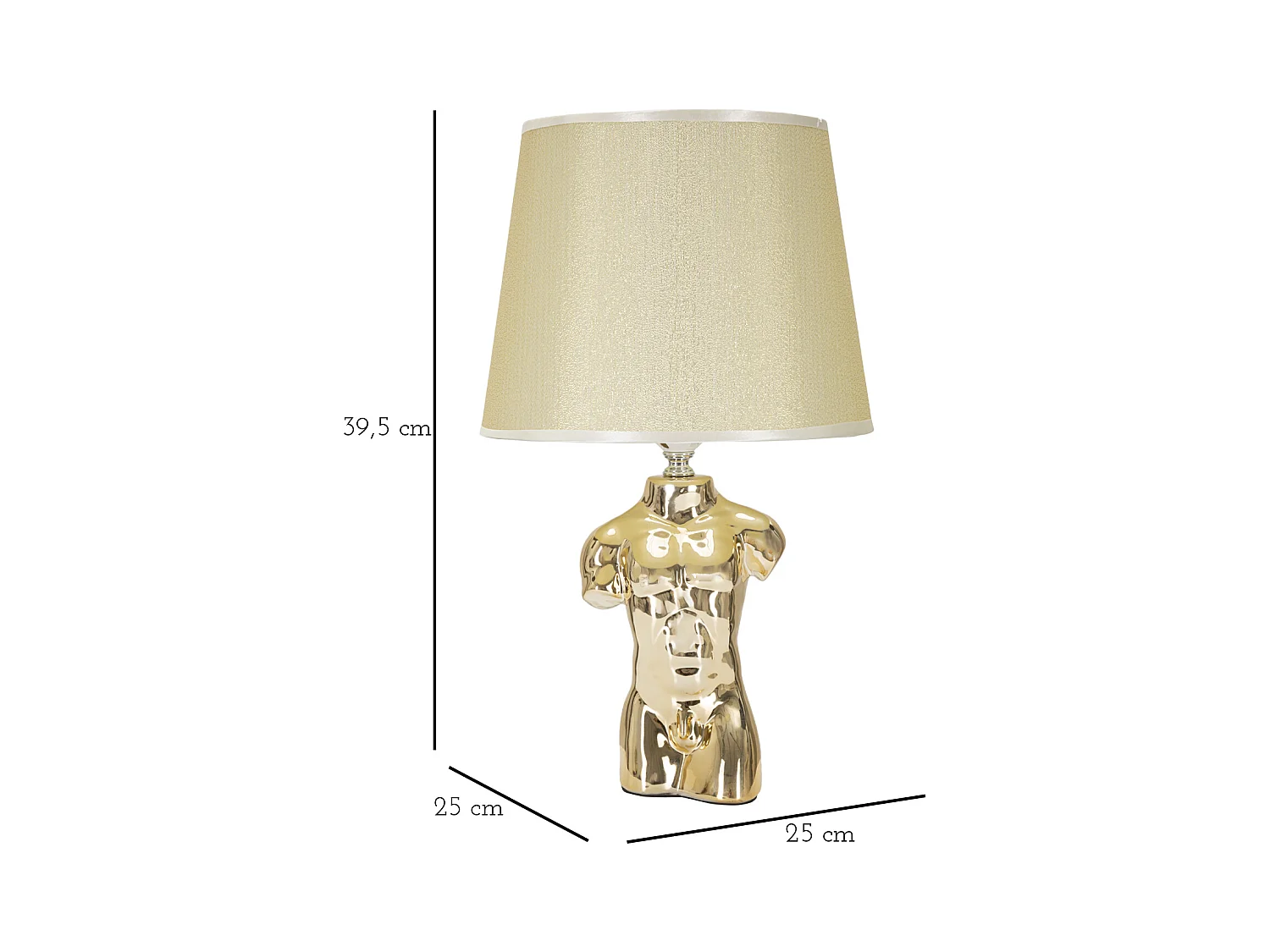 Lampe à Poser en Céramique "Man" 42cm Or