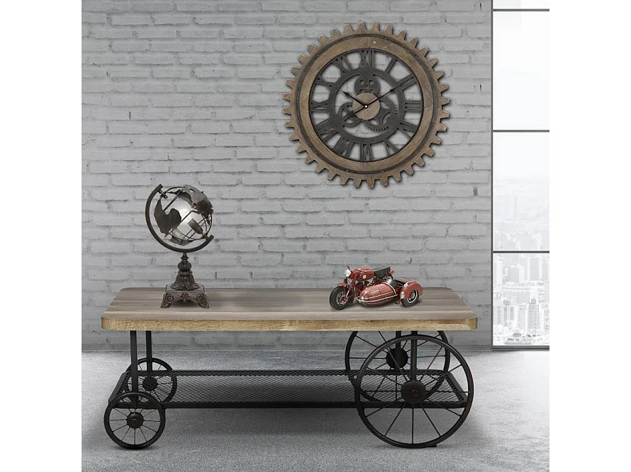 Lampada da tavolo in metallo marrone a forma di mappamondo cm 24x20x40