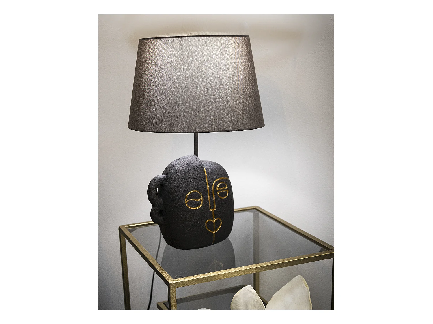 Lampada da tavolo in resina nera Ø cm 30,5x46