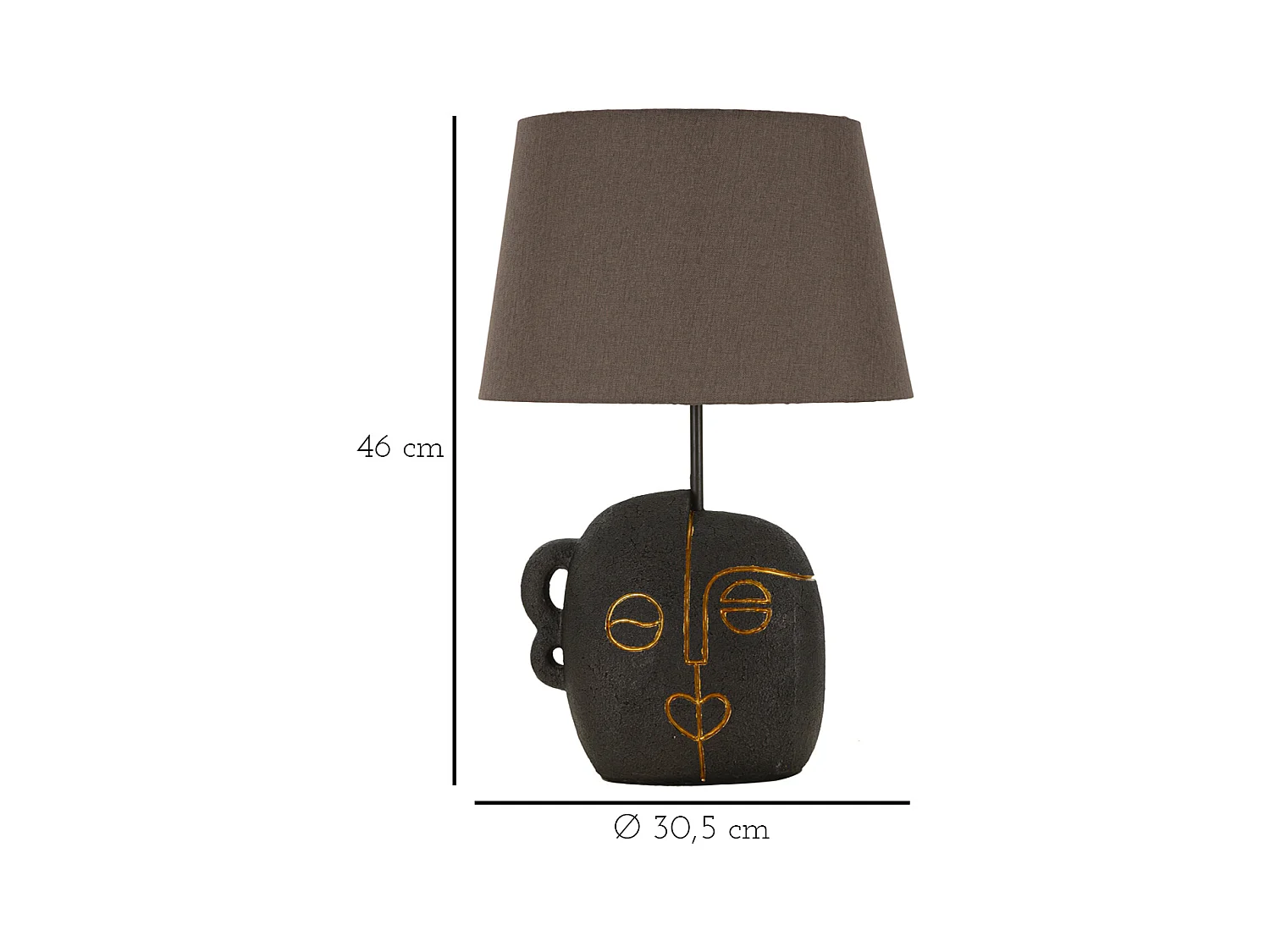 Lampada da tavolo in resina nera Ø cm 30,5x46