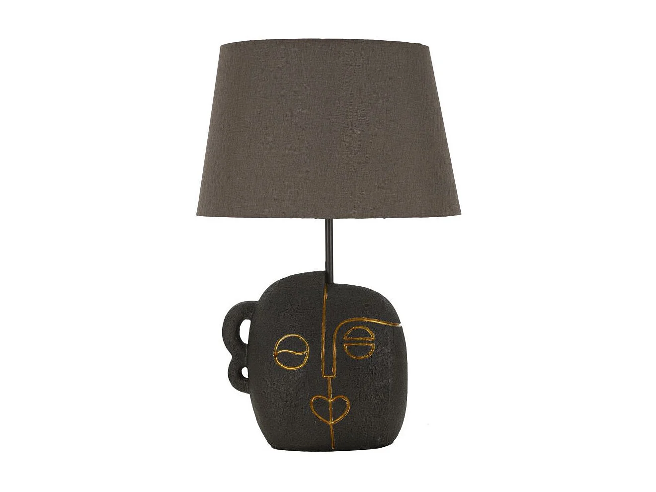 Lampe à Poser en Résine "Tribal" 46cm Marron