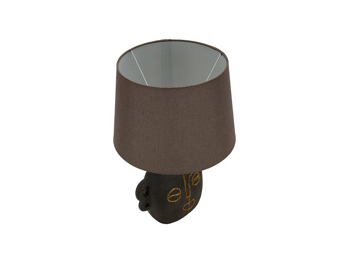 Lampe à Poser en Résine "Tribal" 46cm Marron