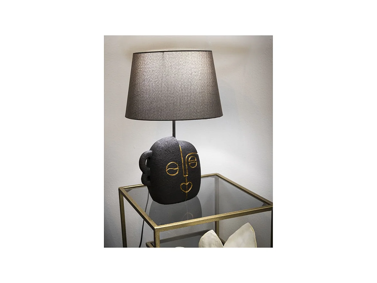 Lampe à Poser en Résine "Tribal" 46cm Marron