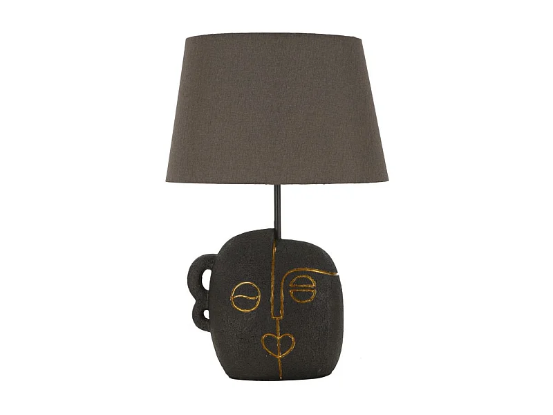 Lampe à Poser en Résine "Tribal" 46cm Marron