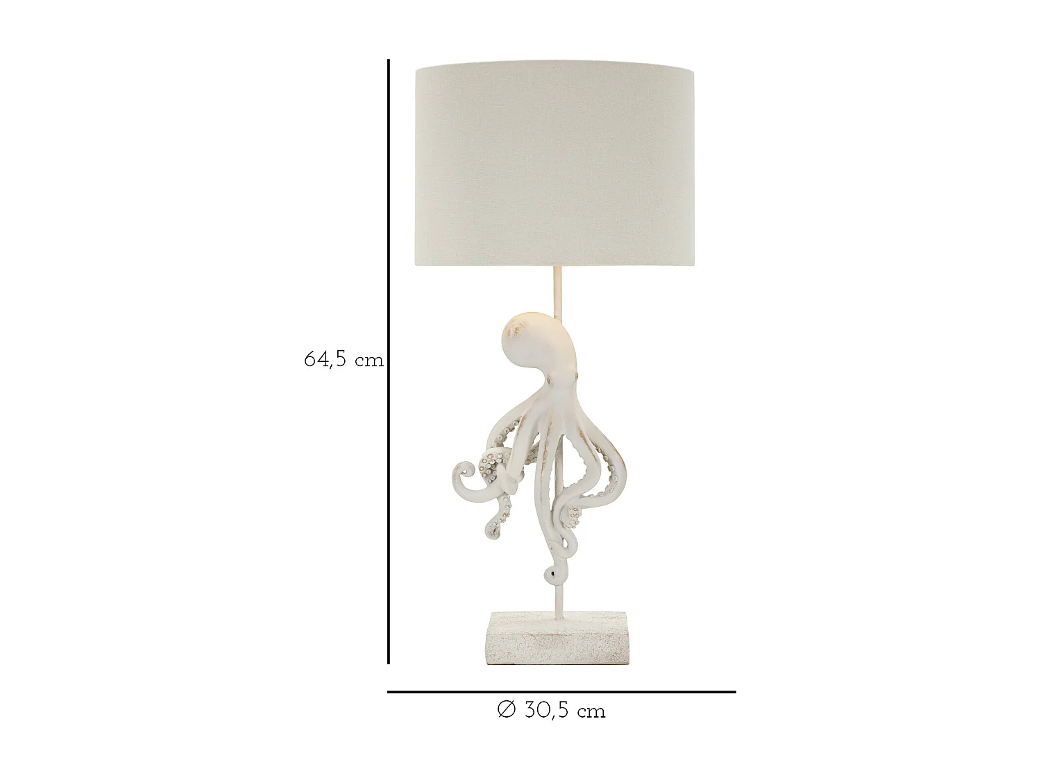 Lampe de table en résine blanche Ø 30,5 x 64,5 cm