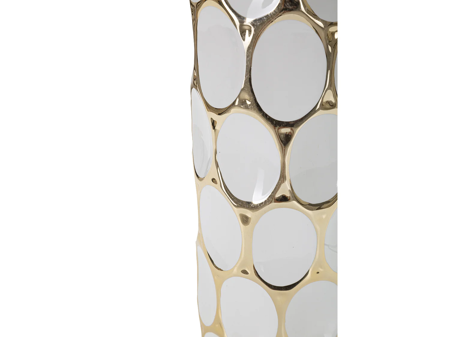 Lampe à Poser en Céramique "Carv" 56cm Blanc & Or