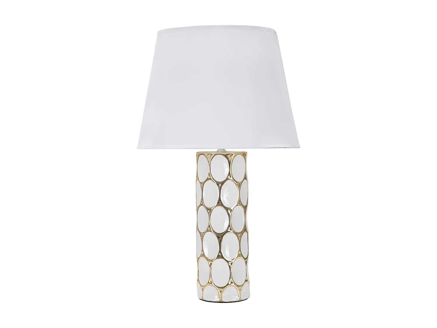 Lampe à Poser en Céramique "Carv" 56cm Blanc & Or