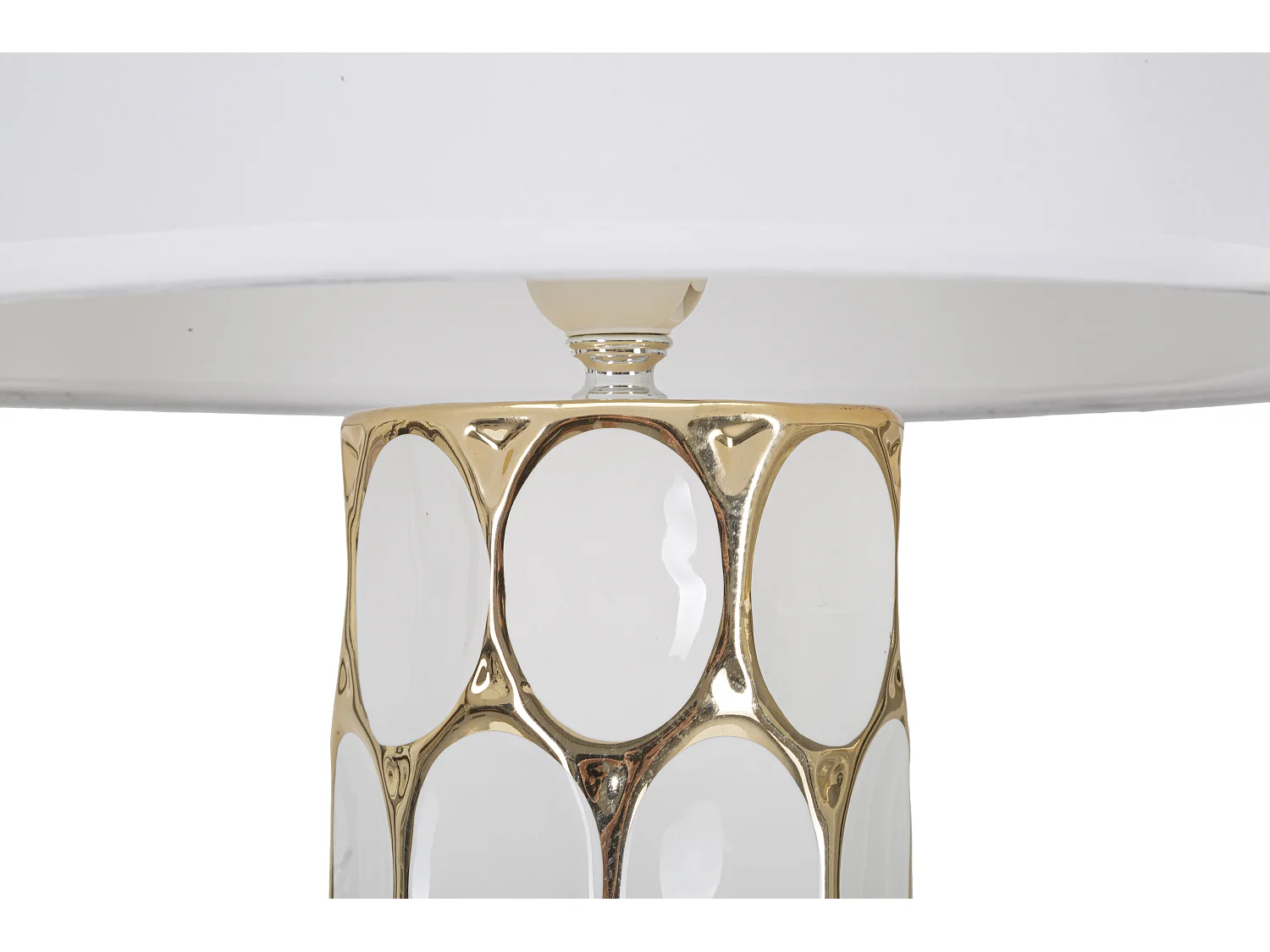 Lampe à Poser en Céramique "Carv" 56cm Blanc & Or