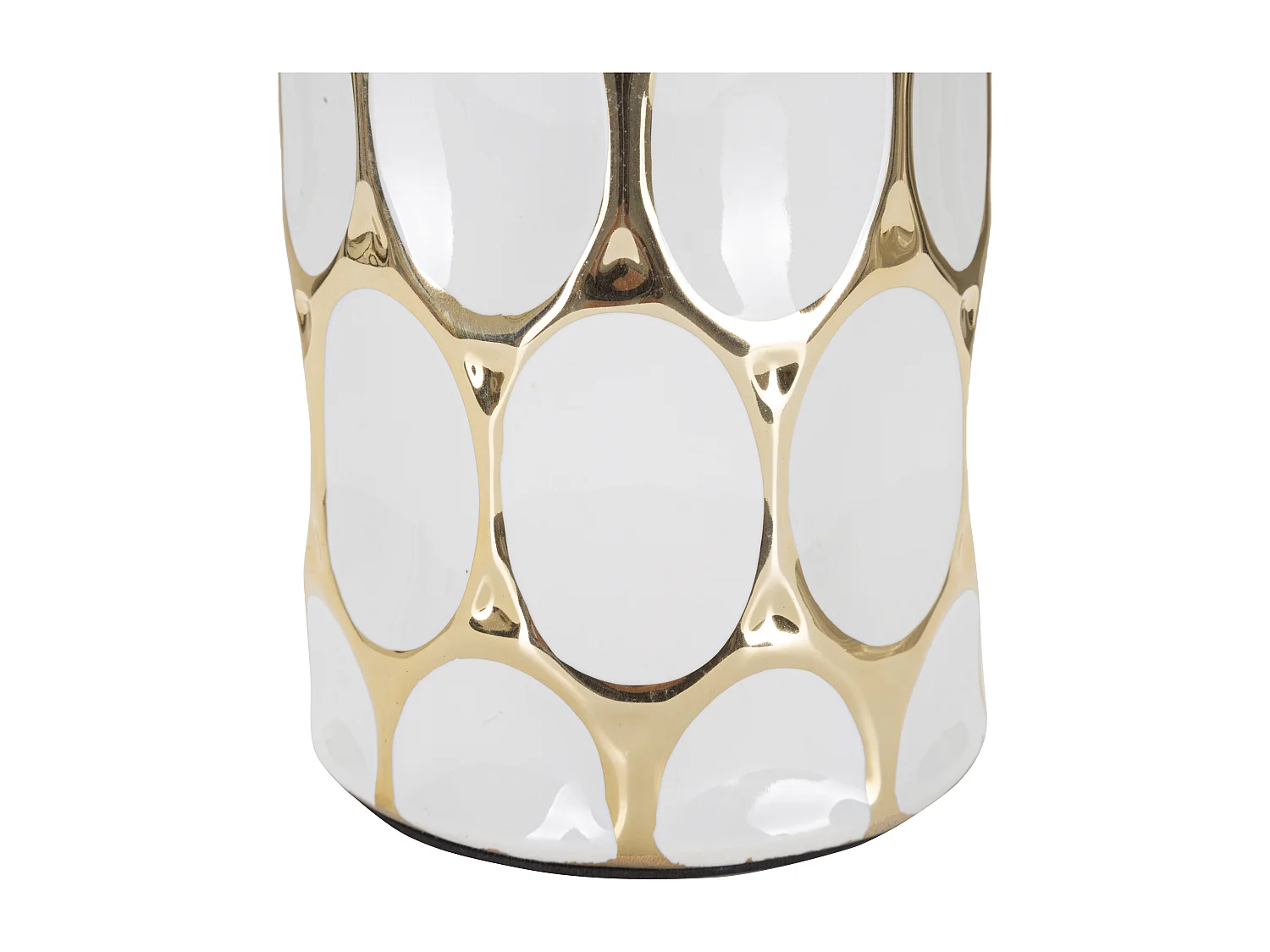 Lampe à Poser en Céramique "Carv" 56cm Blanc & Or